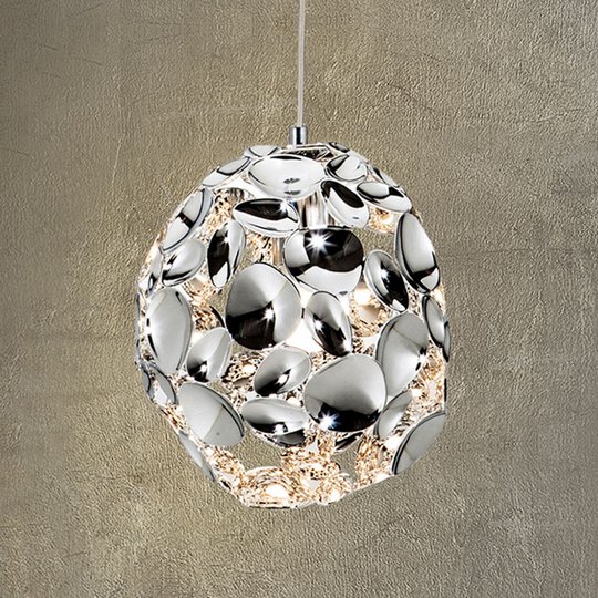 LED-hänglampa Narisa, Ø 18 cm krom