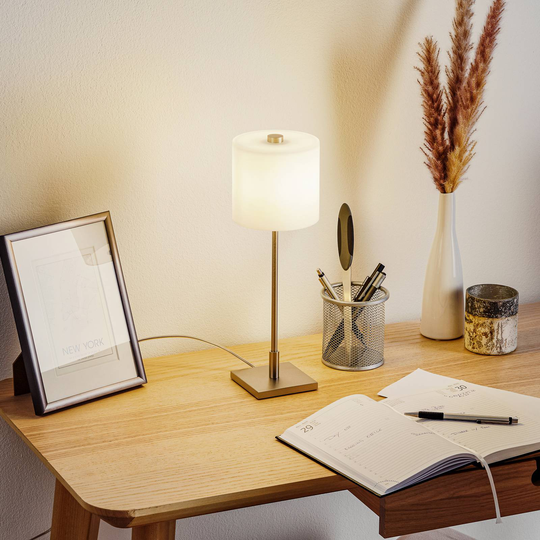 Bordslampa MERCY från KNAPSTEIN i matt nickel