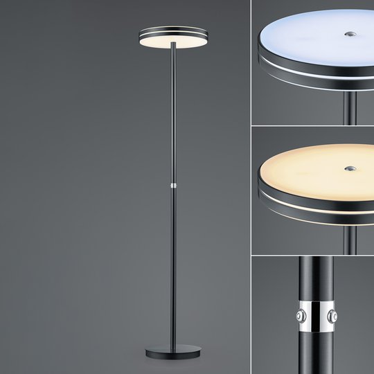 BANKAMP Gem LED-golvlampa, dimmer, antracit