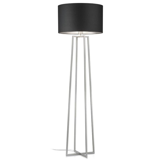 Dimbar golvlampa Hermes med elegant chintz-skärm