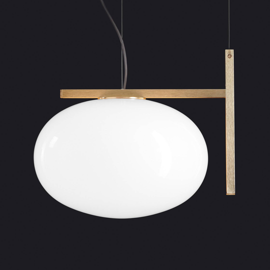 Oluce Alba 466 hänglampa med metalldekor, mässing
