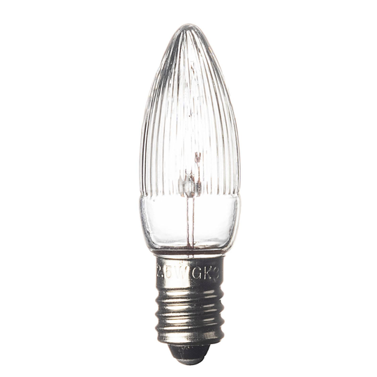 E10 2,5W 7V Reservlampor 3dels pack ljusform