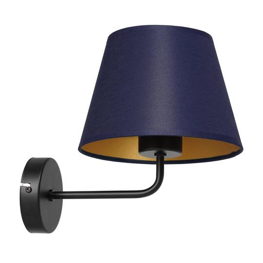 Vägglampa Soho, konisk, blå/guld
