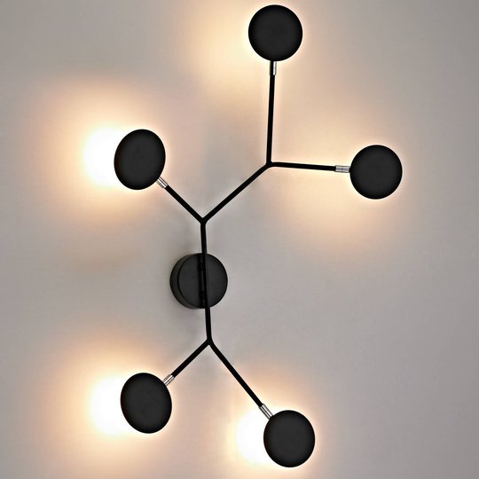 LED-vägglampa Belize, 5 lampor, svart