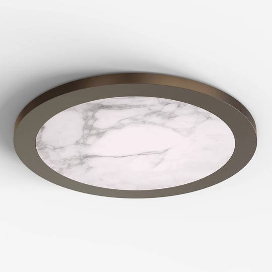 Taklampa Moon brons, diffusor marmorerad Ø45cm