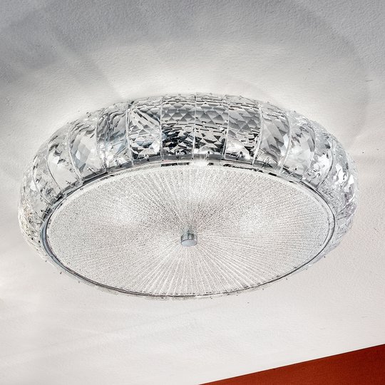 Förkromad, klassisk taklampa JANIA