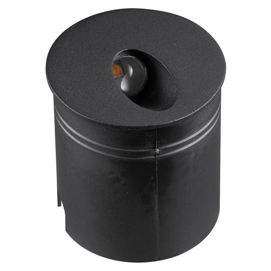 LED-inbyggnadslampa Aspen IP65, rund, svart