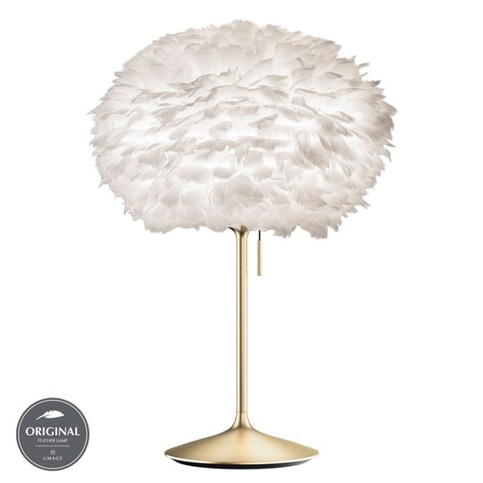 UMAGE Eos medium bordslampa vit Champagne mässing