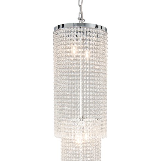 Hänglampa CR114 med glashänge, 210 cm hög