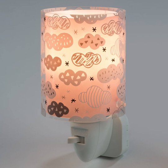 LED-nattlampa Clouds med strömbrytare, rosa