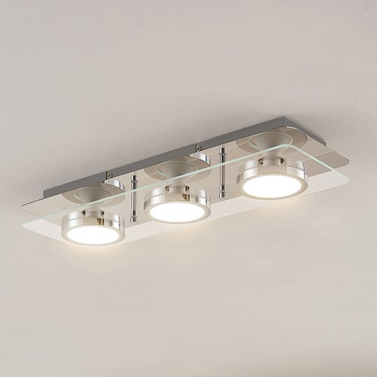 Lindby Gabryl LED-taklampa,3 lampor lång