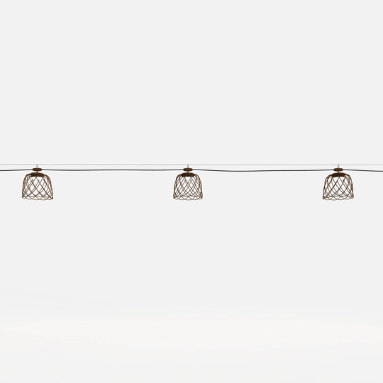 LED-vajersystem Nefer, 4 lampor, IP44, corten