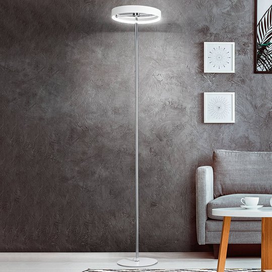 Dimbar LED-golvlampa Double, dimmer integrerad
