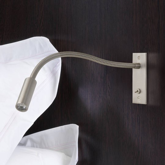 LED-vägginbyggnadslampa Leo Switched med flexarm