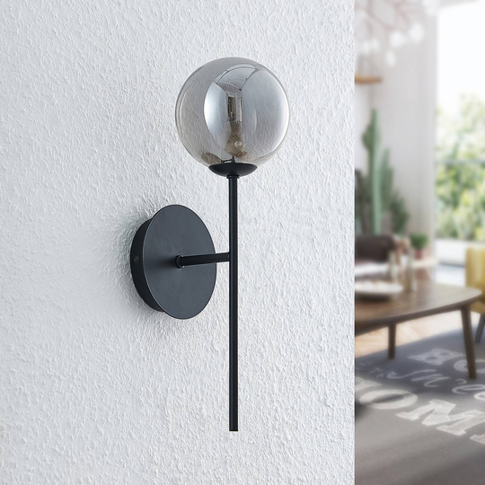 Lucande Wynona vägglampa, 1 lampa svart