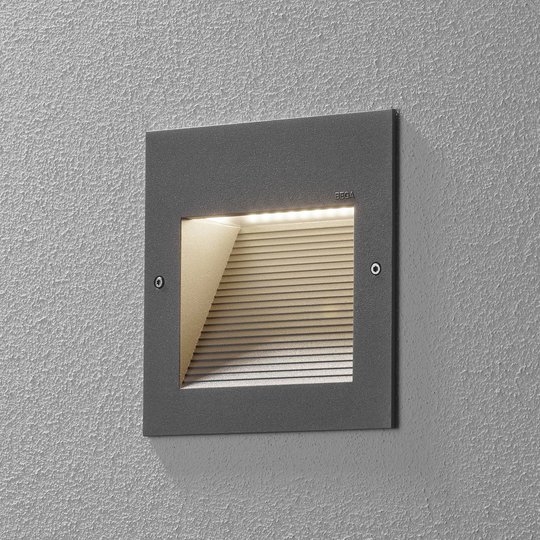 BEGA 24202 LED-vägginbyggnadslampa, 3 000 K silver