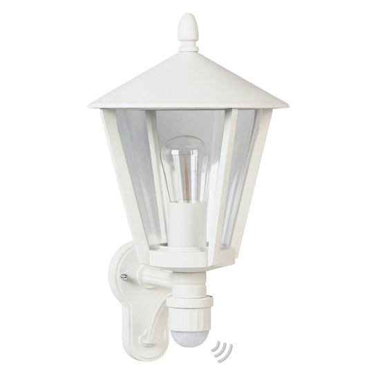 Utomhusvägglampa 671, vit med rörelsesensor