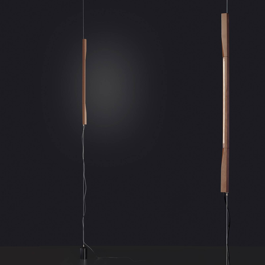 Oluce Ilo 467 LED-hänglampa, vertikal, brons