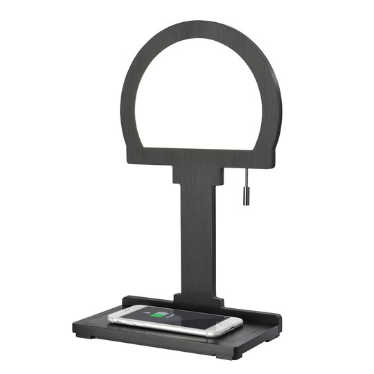 Bordslampa Steve Phone halvrund Qi-laddning svart