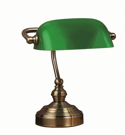 Bankers bordslampa liten (Antikmässing)