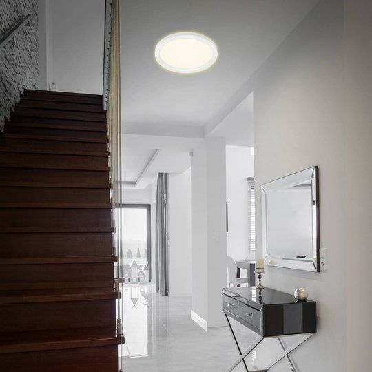 LED-taklampa 7361, Ø 29 cm, vit