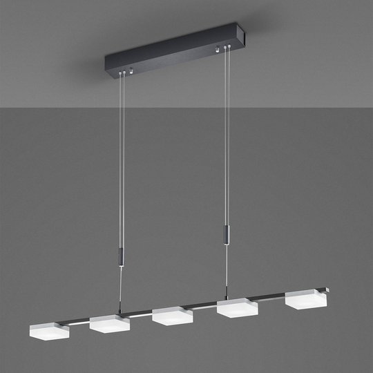 Bopp Quad LED-hänglampa 5 lampor svart/aluminium