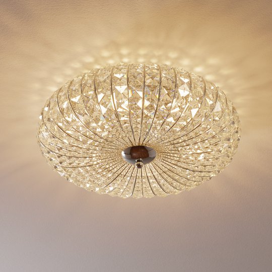 Taklampa Broche med kristaller, Ø 49 cm