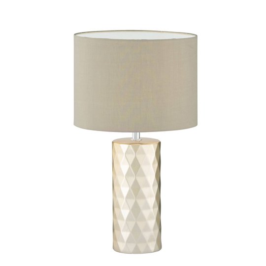 Bordslampa Abo med tygskärm, guld