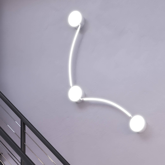 LED-taklampa Dela-Lima 3 lampor, nickel