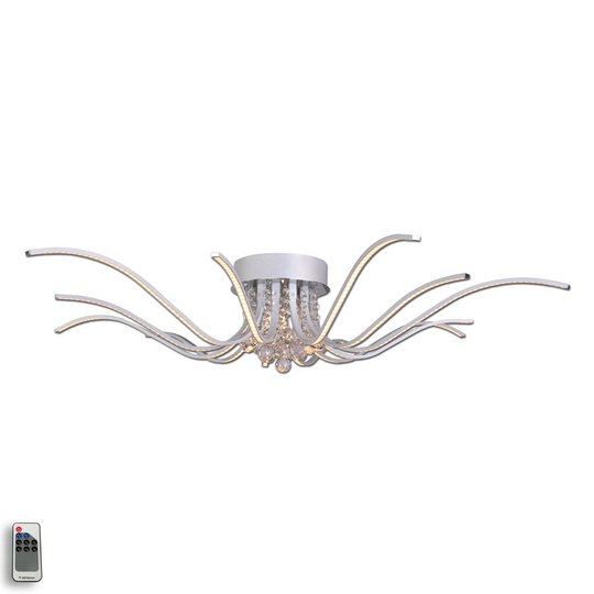 LED-taklampa Lumenos med kristaller, aluminium