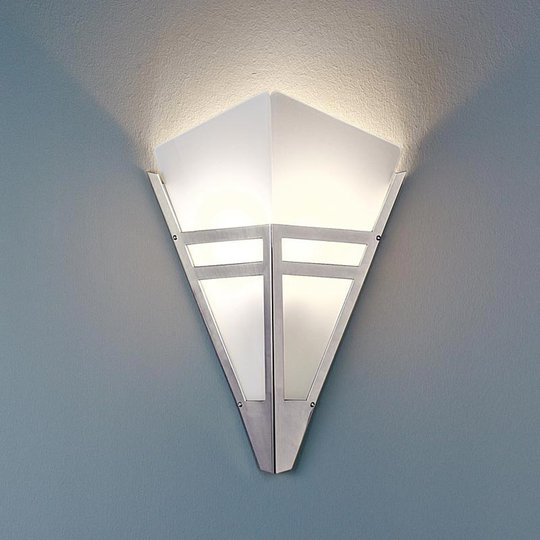 Art Deco-vägglampa från 1980 i förkromad metall