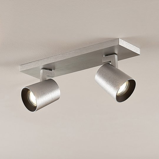 Takspotlight Iavo, justerbar, aluminium, 2 lampor