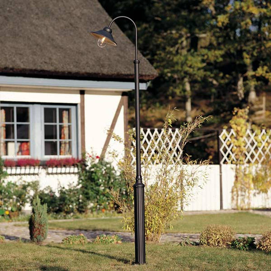 Lyktstolpe Vega, matt svart, 1 lampa, 247 cm