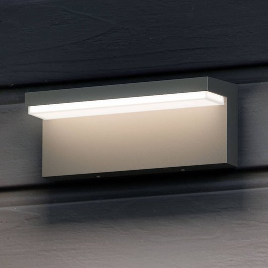 Kantig LED-utomhusvägglampa Bustan