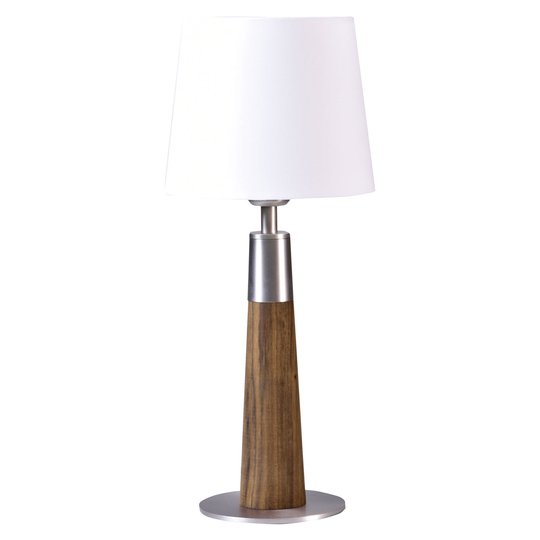HerzBlut Conico bordslampa vit, valnötsträ, 44 cm