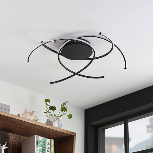 Lindby Yareli LED-taklampa, sandsvart