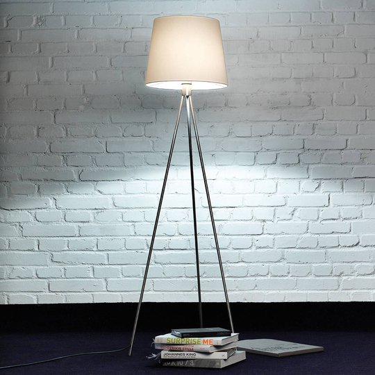Trebent golvlampa Pico, matt nickel