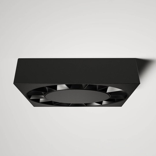 Lucande LED-utomhustaklampa Kelissa svart kantig