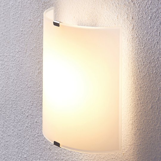 Halvrunda LED-vägglampan Helmi med glasskärm