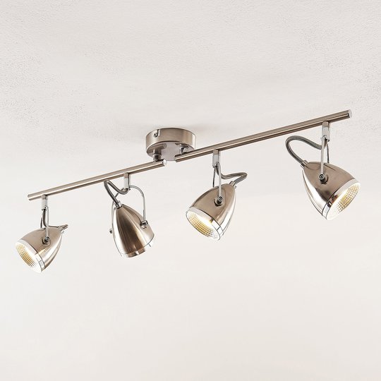 Lindby Jadon LED-takspotlight nickel 4 lampor