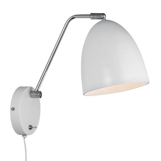Vägglampa Alexander med sladd och kontakt, vit