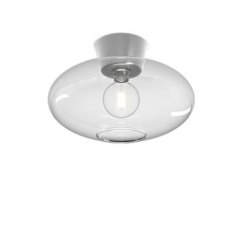 Bullo XL Plafond m. klarglas (Silverfärgad)