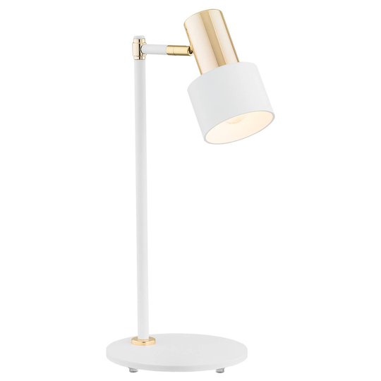 Bordslampa Destin justerbar vit/mässing