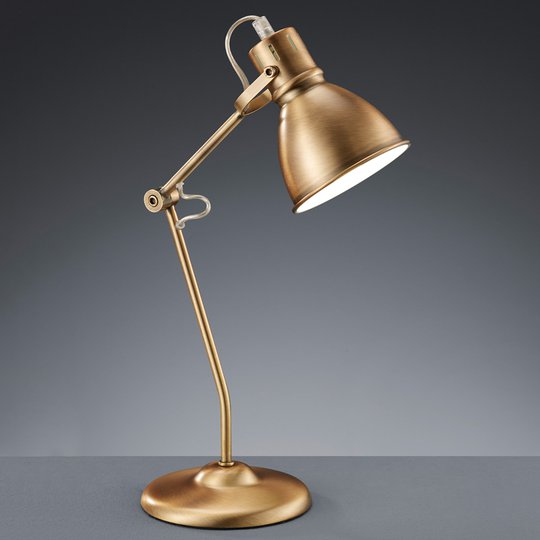 Vacker bordslampa Keali i antik mässing