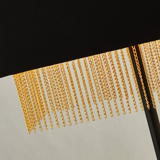 Bordslampa Fringe med textilskärm