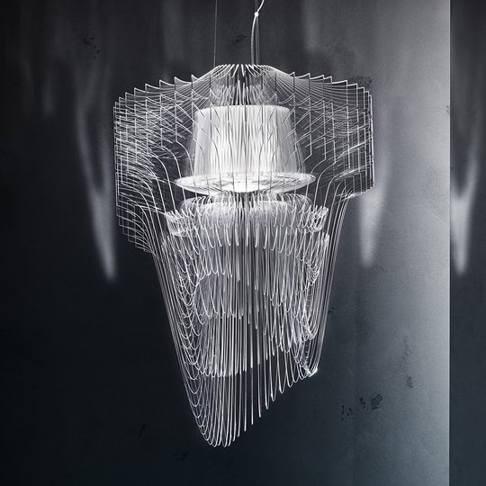 Påkostad LED-designertaklampa Aria, 90 cm