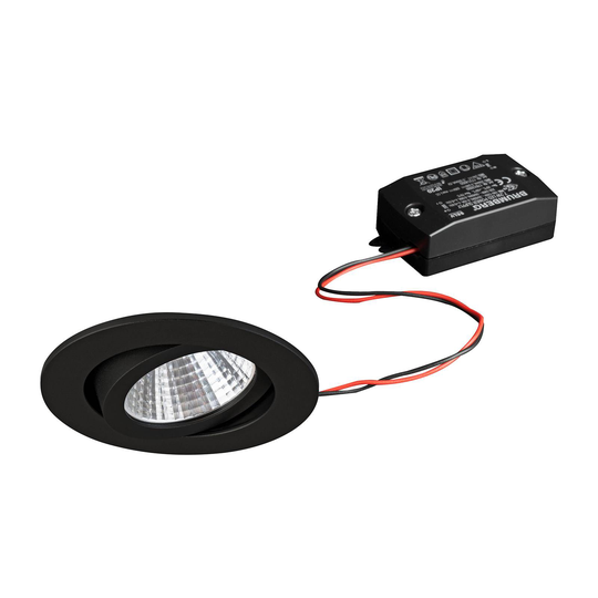 BRUMBERG LED-downlight 38° rund svart 3000 K