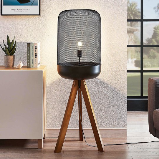 Lindby Eymen tripodgolvlampa med burskärm