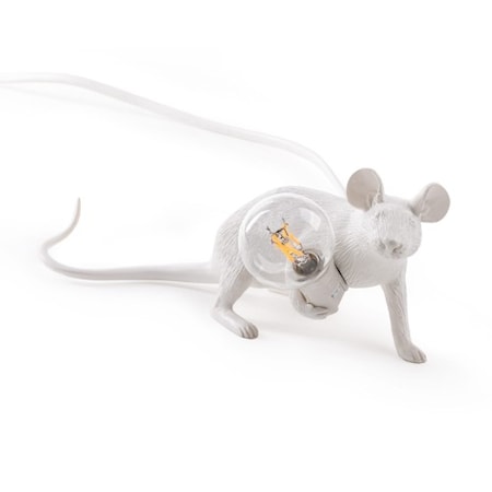 Mouse Lamp Liggandes Vit