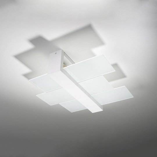 Taklampa Shifted 2, glas, vit